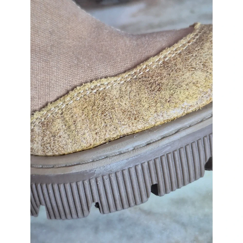Caterpillar CAT Tan Textile Wedge Ankle Boots Womens‎ 7 Pull On Gorpcore Utility